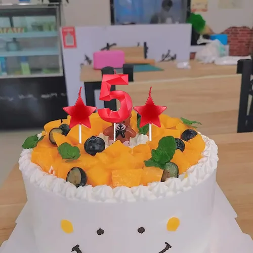 Vista 5 de Velas de primer cumpleaños y velas de corazón de estrella de 2.76 pulgadas para decoración de pasteles de cumpleaños, boda, aniversario, celebración
