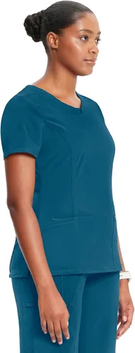 Vista 5 de Infinity Cherokee 2624A - Camiseta quirúrgica para enfermera de cuello redondo para mujer, con 3 bolsillos, 360, elástica y resistente a