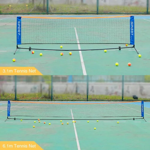 Vista 8 de Saycker Red de bádminton portátil para entrenamiento deportivo, red de tenis de bádminton plegable para interiores y exteriores, patio trasero