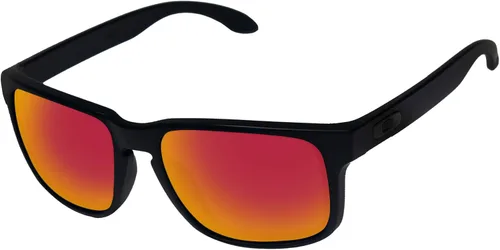 Vista 4 de LenzReborn Lente polarizada de repuesto para gafas de sol Oakley Holbrook XL OO9417 - Negro oscuro+azul hielo+rojo fuego+amarillo dorado