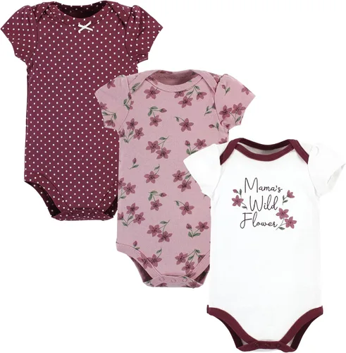 Vista 268 de Hudson Baby baby-girls Cotton Bodysuits 3-pack