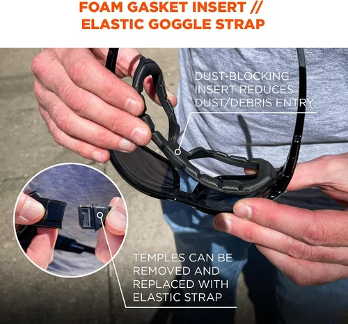 Vista 6 de Ergodyne Skullerz Loki - Juego de gafas de seguridad antiempañantes convertibles, mate