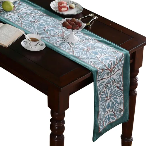 Vista 16 de patdrea Camino de mesa de terciopelo francés estilo granja para decoración del hogar, cocina, comedor, fiestas, cenas familiares, boda 12"*63