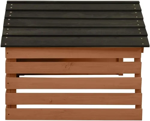 Vista 6 de vidaXL Cortacésped Garaje de madera Storgae en Negro/Marrón