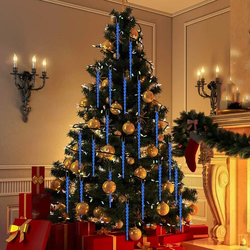 Vista 5 de 30 piezas de carámbanos de plástico trenzados para árbol de Navidad; adornos colgantes para árbol de Navidad, fiesta de Navidad, boda, fiesta