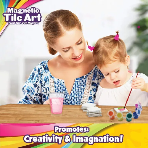 Vista 5 de Creative Kids Arte magnético de mini azulejos: haz tus propios 10 imanes de nevera