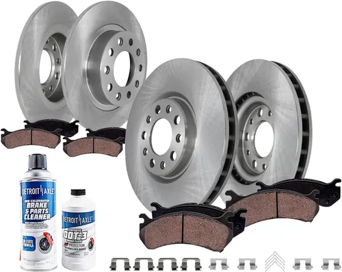 Vista 20 de Detroit Axle - Kit de frenos para Ford 18-21 Transit Connect, Rotores de freno de disco delantero y trasero Pastillas de freno de cerámica 2018 2019