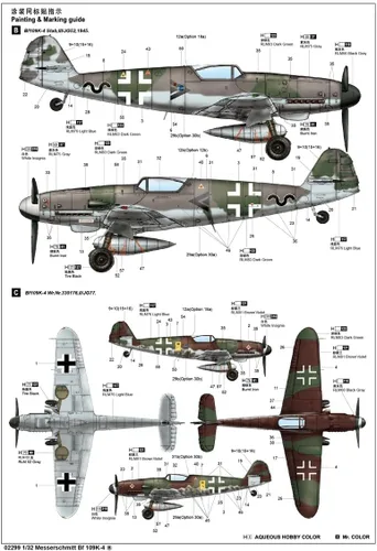Vista 3 de Trumpeter Messerschmitt BF 109K-4 Kit de construcción de aviones