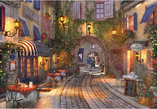 Vista 5 de Anatolian Puzzle - Café Montmartre, Rompecabezas de 1000 piezas, #1177