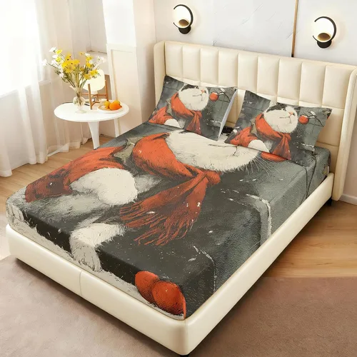Vista 11 de AILONEN Lovely Bear - Juego de sábanas bajeras tamaño Queen, juego de ropa de cama con pajarita de dibujos animados para niños y niñas, sábana