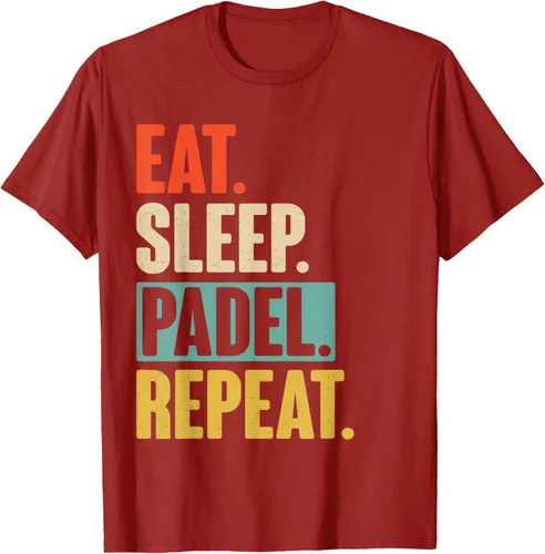 Vista 63 de Eat Sleep Padel Repeat - Camiseta de pádel retro vintage, Negro