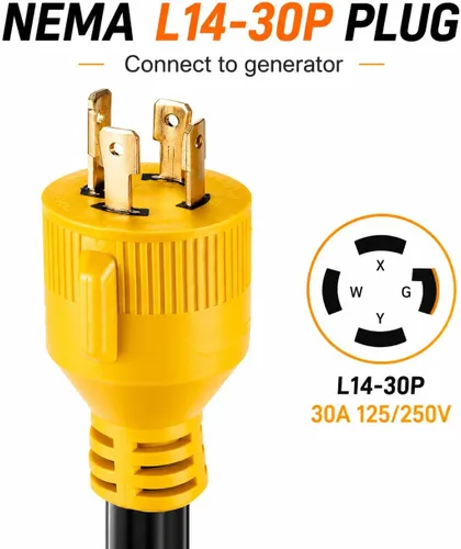 Vista 2 de NEMA L14-30P a 6-50R Cable adaptador de generador a soldador