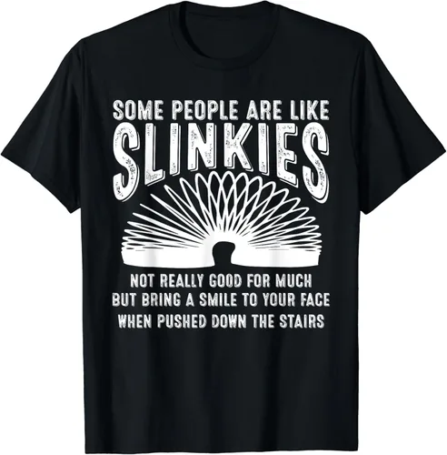 Vista 2 de Some People Are Like Slinkies Sarcastic Saying Lover - Camiseta divertida, Negro