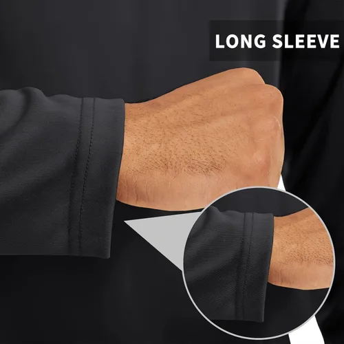 Vista 5 de CRYSULLY Camisas de pesca para hombre con protección solar UPF 50+ de manga larga y cremallera de 14