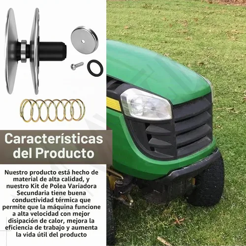 Vista 6 de MIA12482 Kit de polea variadora de transmisión secundaria compatible con cortacésped John Deere y tractor de jardín, compatible con D105 E100 X105