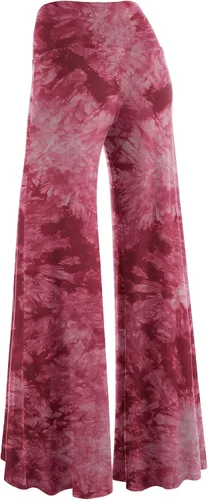 Vista 68 de Made By Johnny Pantalones palazzo elásticos de pierna ancha para mujer, lisos, casuales, cómodos
