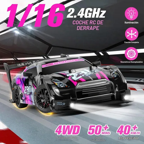 Vista 4 de RC Drift Car, escala 1:16 Drifting RC Cars 2.4GHz 4WD 24.9 mi/h