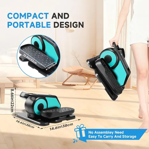 Vista 5 de Under Desk Elliptical Machine, Leg Exerciser for Seniors Adults, Adjustable Speeds Elliptical Trainer with Remote, Quiet & Portable Mini Seated
