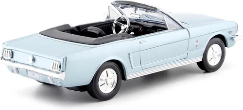 Vista 2 de Motormax Escala 1/24 Diecast 1964 1/2 Ford Mustang Convertible en Color Azul Claro