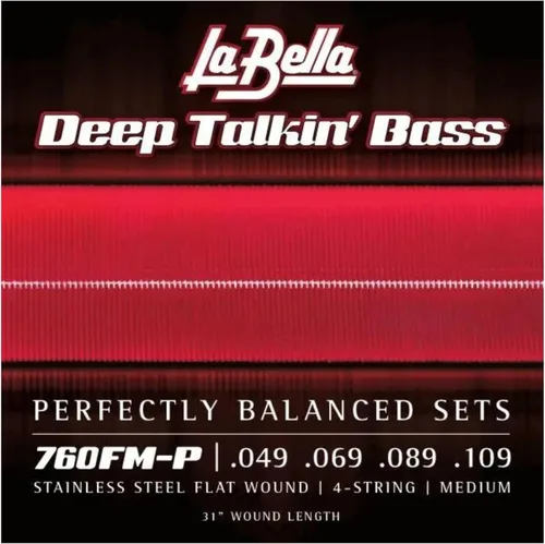 Vista 2 de La Bella 760FM-P Deep Talkin 'Bass Flatwound Cuerdas para Bajo - .049-.109 Medio
