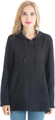 Vista 54 de Bearsland - Sudadera de lactancia y maternidad para mujer, con bolsillos y capucha