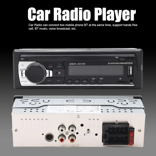 Vista 3 de Receptor estéreo de coche multimedia, pantalla LED de control de voz AI, llamadas manos Bluetooth, soporte MP3 WMA WAV, USB2.0 Reproductor de MP3