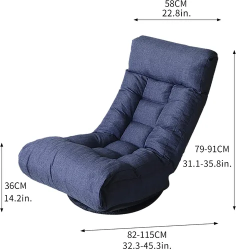 Vista 2 de Sofá individual de piso Silla reclinable Sofá perezoso Tatami Balcón Silla reclinable Sofá de ocio ajustable