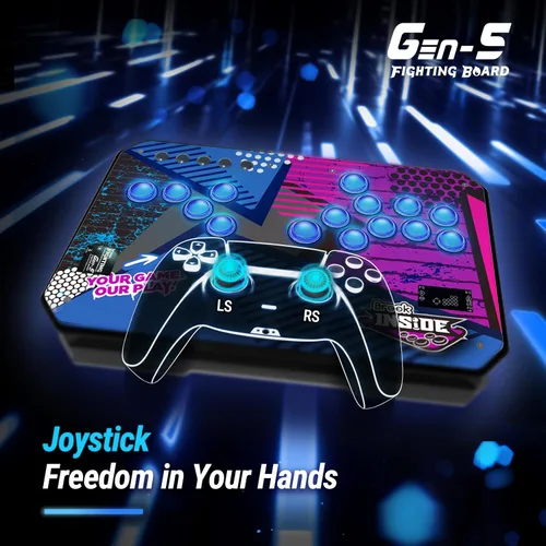 Vista 6 de Brook Gaming GEN 5 - Tablero de combate con cable - Compatible con PS5, PS4, NS, NS2 y PC/latencia ultra baja e iluminación RGB equipada