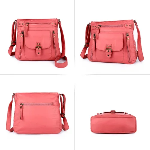 Vista 4 de Angel Kiss Bolsos cruzados, bolsos de hombro y bolsos para mujer, con múltiples bolsillos, para uso diario, suaves, tamaño mediano