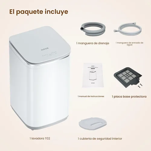 Vista 7 de Lavadora portátil HAVA de 0.8 pies cúbicos de capacidad, mini lavadora y secadora de centrifugado 104 °F & 140 °F Hot Wash Options, Upward