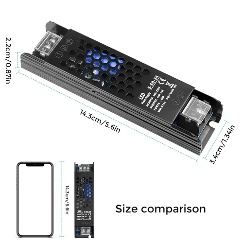 Vista 4 de Fuente de alimentación de 24 V, fuente de alimentación conmutada de 2.5 A 60 W, adaptador de convertidor de CA 100-250V a CC 24V, Transformador
