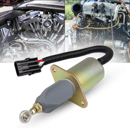 Vista 5 de Reemplazo de solenoide de apagado de combustible 12V solamente 3" para motor diésel Cummins de 5.9L u 8.3L 3935649