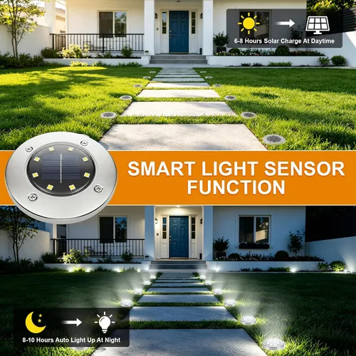 Vista 5 de OULONGER 4.6inch Solar Lights Outdoor Waterproof,10Pack Solar Lights for Outside,Solar Garden Lights Landscape Lighting for Patio Pathway Lawn Yard