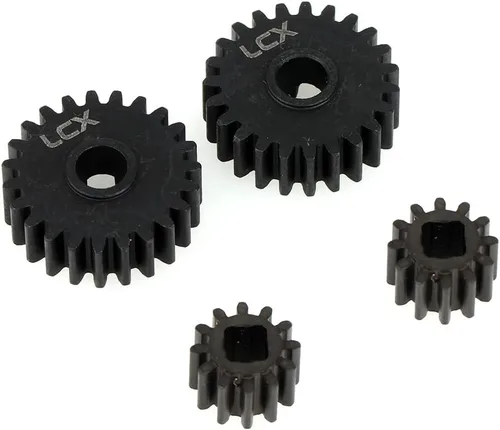 Vista 5 de LCX Carreras 1/10th RC Crawler Car Hardened Steel Portal Drive Gear Set 32P 23T/12T para Axial SCX10 III AXI03007 Capra UTB10,Actualizaciones Piezas