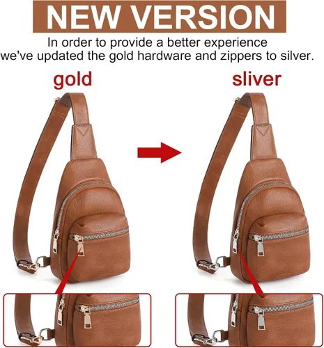 Vista 2 de CLUCI Small Sling Bag for Women, Leather Crossbody Fanny Packs Trendy, Women's Chest Bag
