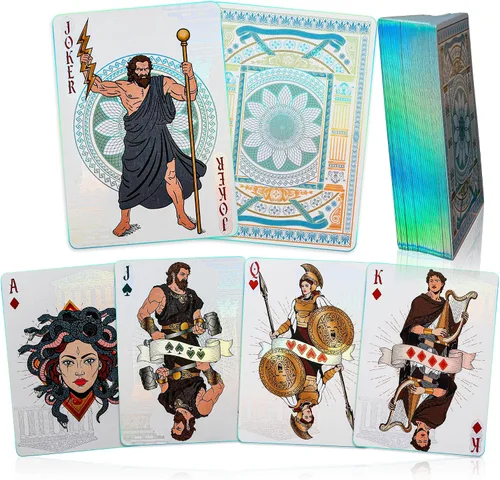 Vista 12 de ACELION Cartas de juego impermeables, cartas de plástico, baraja de cartas, tarjetas de póquer de regalo (negro)