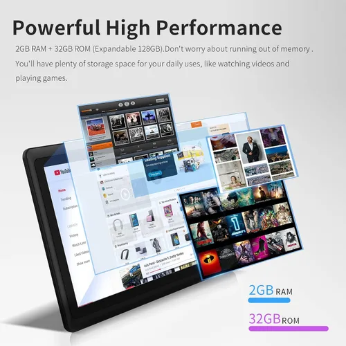 Vista 4 de PRITOM K7PRO Tablet de 7 pulgadas con funda de 32 GB - Tablet PC Android 13 con procesador de cuatro núcleos, pantalla HD IPS, cámara dual, WiFi