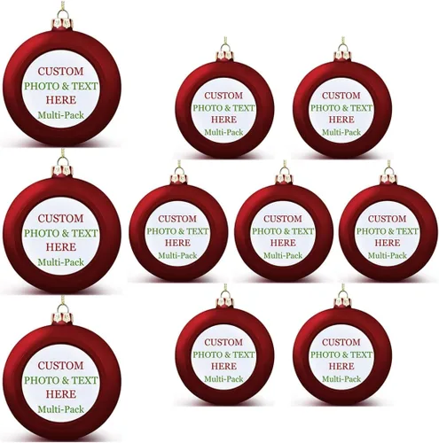 Vista 19 de Adornos de Navidad personalizados, texto fotográfico, haz tu propio adorno de cerámica de porcelana, regalo de recuerdos para decoración de Navidad