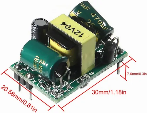 Vista 2 de 6 unids AC-DC Precision Buck Módulo de fuente de alimentación 12V 400mA Interruptor aislado Fuente de alimentación Buck Convertidor AC 110V