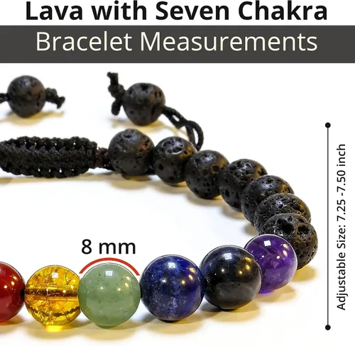Vista 170 de Adjustable Crystal Bracelet – Gemstone Bead Bracelet with Adjustable Macrame String – Chic Gemstone Bracelet for Men and Women – 8mm Round Healing