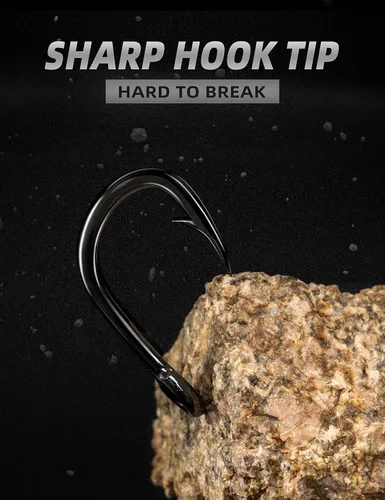 Vista 5 de BLUEWING Big Game Live Bait Hooks Heavy Duty Cutting Point, High Carbon Steel Ringed Hooks for Saltwater Fishing
