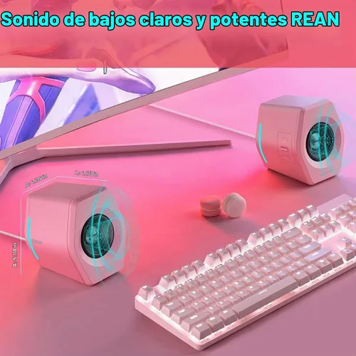 Vista 2 de Edifier G2000 32W Altavoces de PC para Computadora de 32W para Gaming en Escritorio PC Laptop Mac Computadora Woofer Altavoces Bluetooth USB Rosa