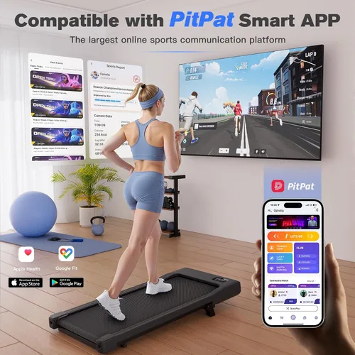 Vista 7 de Walking Pad with 6% Incline, 300LBS Capacity Under Desk Treadmill for Home Office, Quiet Portable Mini Treadmill with App & Remote Control, No