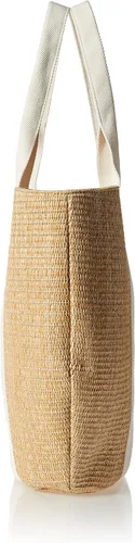 Vista 3 de The Drop Tracy Large Canvas Detail Straw Tote