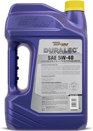 Vista 2 de Royal Purple 83540 Duralec Super 5W-40 CK-4 Aceite de motor, 1 galón (paquete de 1)