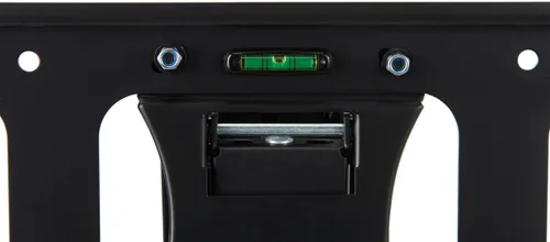 Vista 3 de Displays2go Soporte de televisión con montaje en piso, construcción de acero, orientación horizontal - negro (TVSVM3270B)