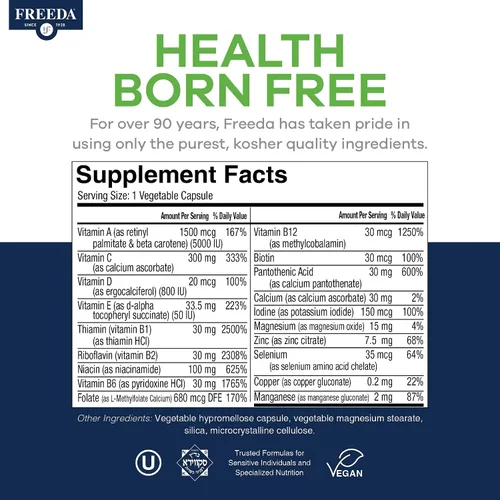 Vista 4 de FREEDA One Daily Multivitamínico sin hierro para hombres y mujeres, alta