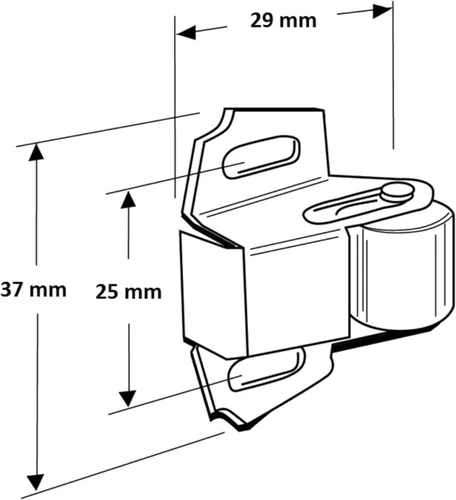 Vista 2 de Rok Hardware Roller Wheel Spring Gabinete Muebles Armario Puerta Catch Holder en acabado de zinc con tornillos, ROKRC