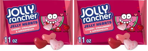 Vista 7 de JOLLY RANCHER Corazones de gelatina surtidos con sabor a frutas, bolsa de dulces de San Valentín, 11 onzas