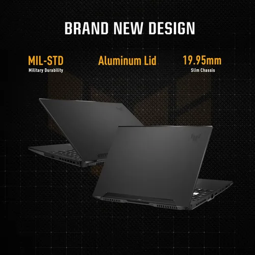Vista 4 de ASUS TUF Dash 15 (2022) Laptop para juegos, pantalla FHD de 15.6 pulgadas 144Hz, Intel Core i5 12450H, GeForce RTX 3050 Ti, 8 GB DDR5, 512 GB PCIe